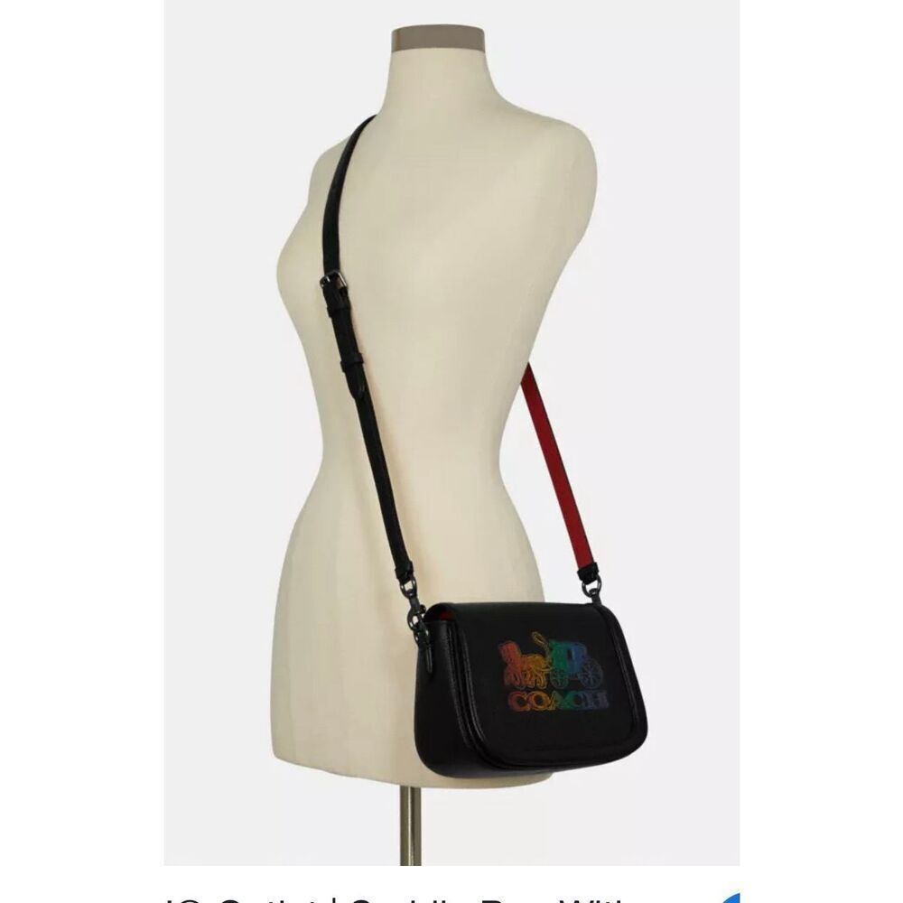 COACh rainbow horse & carriage crossbody/shoulder bag/purse pocketbook handbag - Picture 2 of 14
